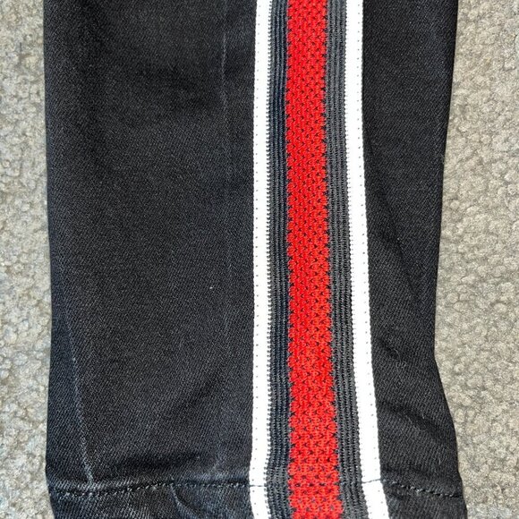 CHRISTOS NEW YORK The Track Jogger Black Jean Slim w/Red & Black Stripe Men's 30 - Picture 5 of 12